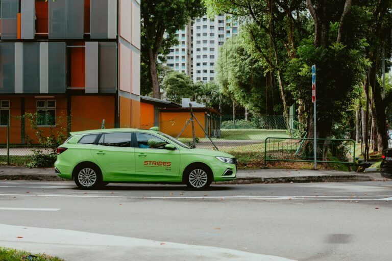 An electric vehicle parked on a Singapore street, representing the growing adoption of electric commercial vehicles covered in this 2026 guide