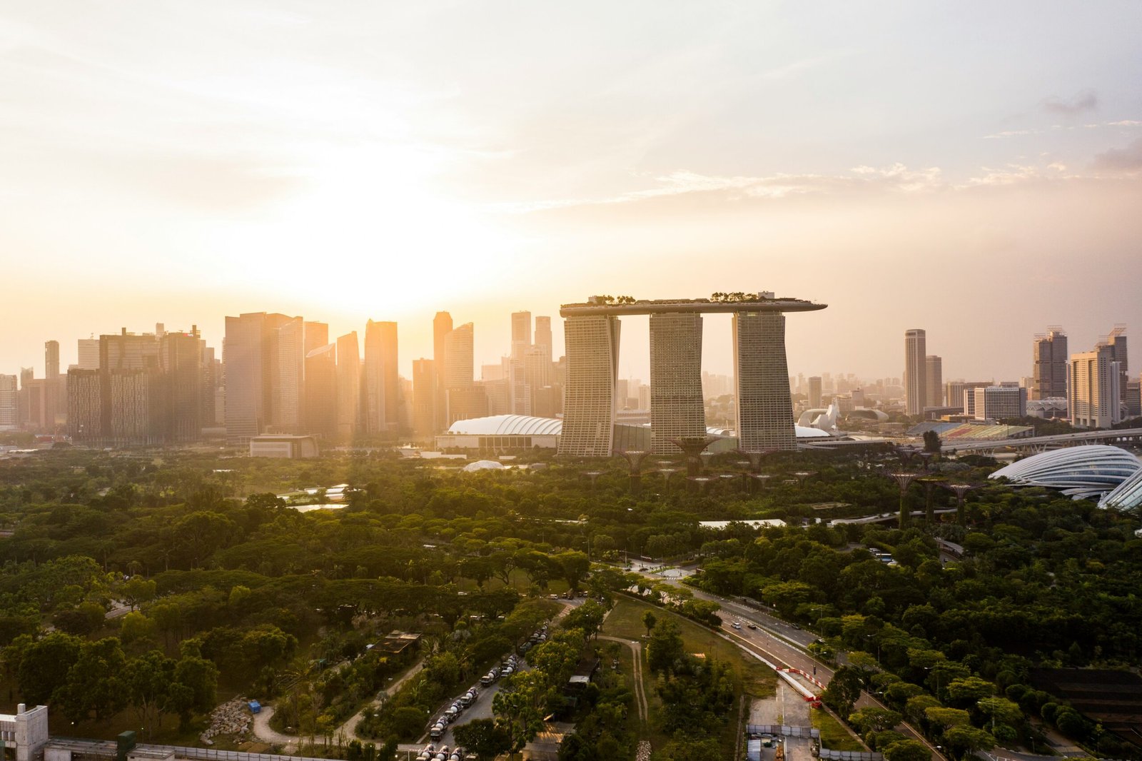 Singapore skyline at dusk, the operating environment for the electric commercial vehicles covered in this complete guide