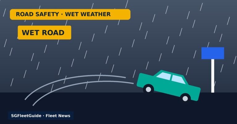 Illustration: Road safety — Three taken to hospital after car skids on wet road along Seletar West Link
