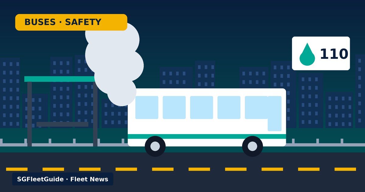Illustration: Buses — SMRT bus emits smoke-like vapour on TPE; 30 passengers transferred after coolant leak