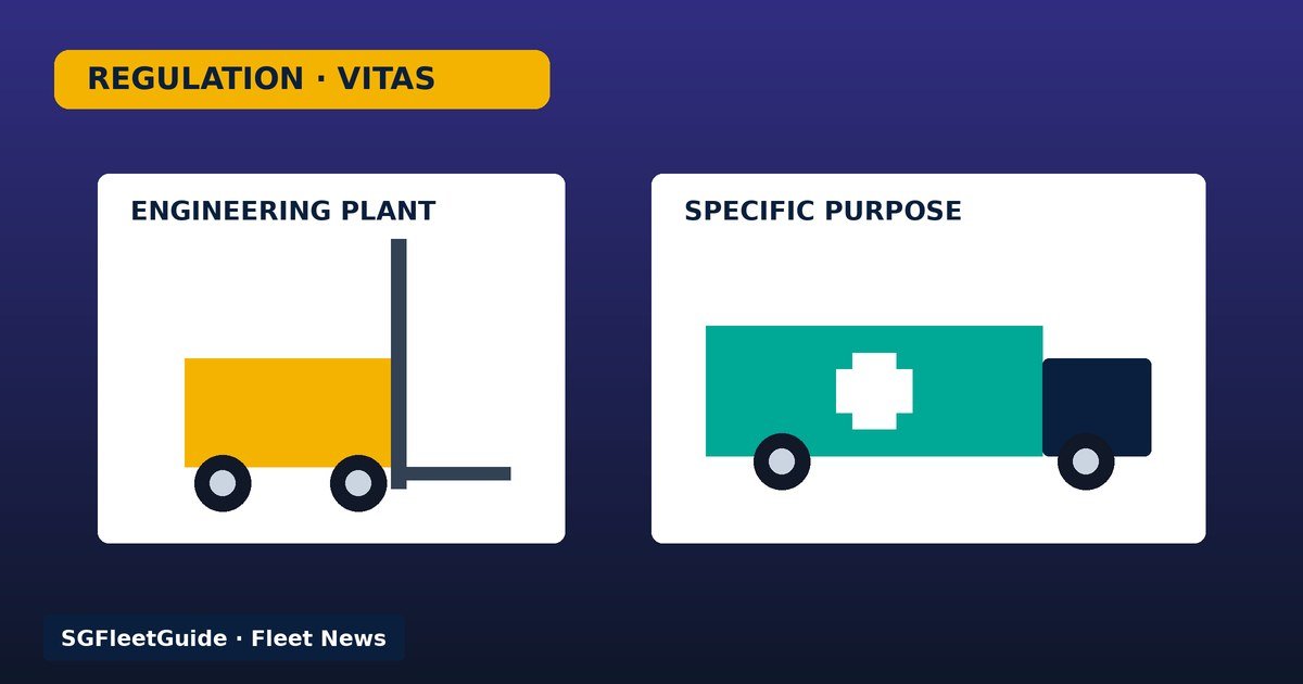 Illustration: VITAS type approval adds 'Engineering Plant' and 'Specific Purpose Vehicle' classes from 4 October