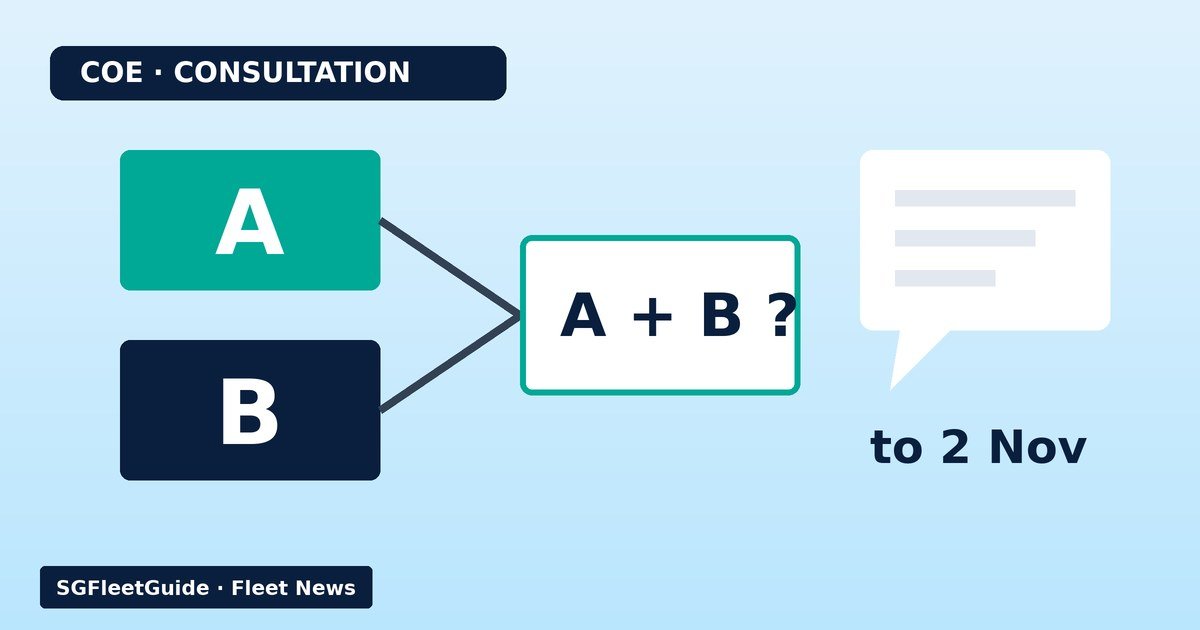 Illustration: LTA consults public on merging car COE categories A and B